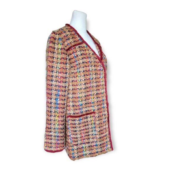 Anthropologie Tweed Blazer XS Multicolor Oversized Statement Jacket - Picture 9 of 15